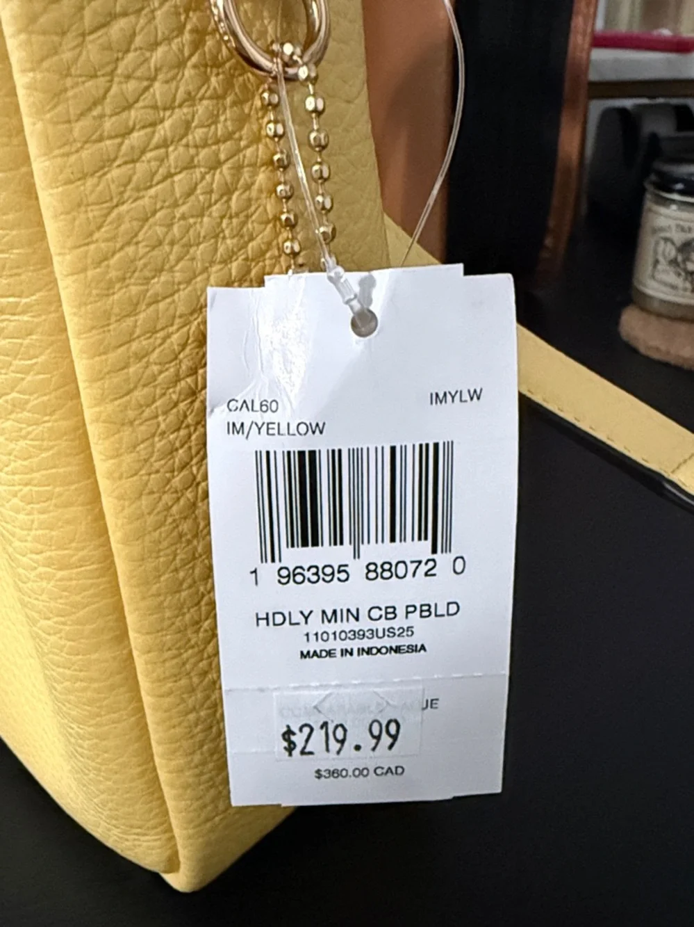 Coach Mini Hadley Crossbody Pebbled Leather Bag in Lemon Yellow